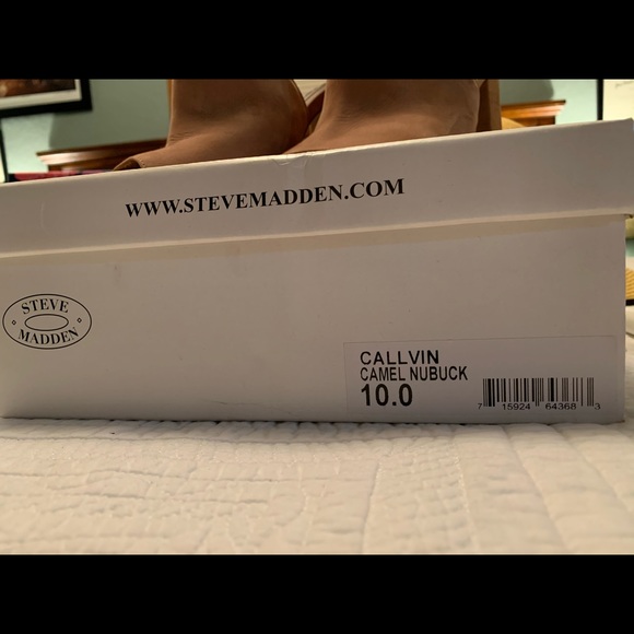 Steve Madden Callvin Camel PeepToe 3.5” Heel Sz 10 - Picture 6 of 7